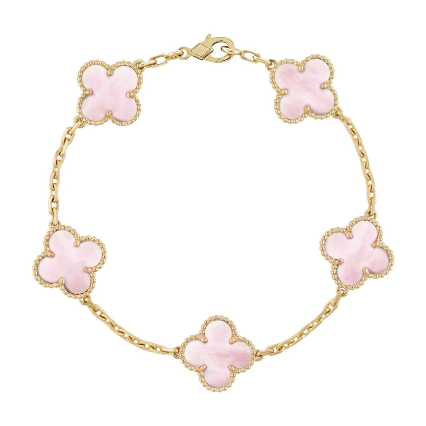 Armband mit Kleeblatt-Fünfer-Motiv – Pink