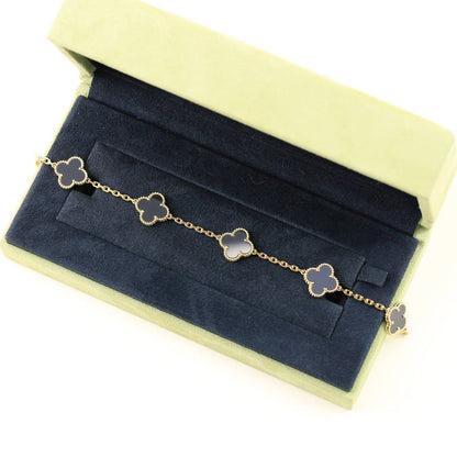 Clover Five Motif Bracelet - Black
