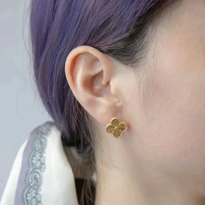 Ohrstecker Kleeblatt-Motiv - Gold