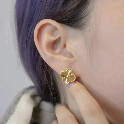 Ohrstecker Kleeblatt-Motiv - Gold