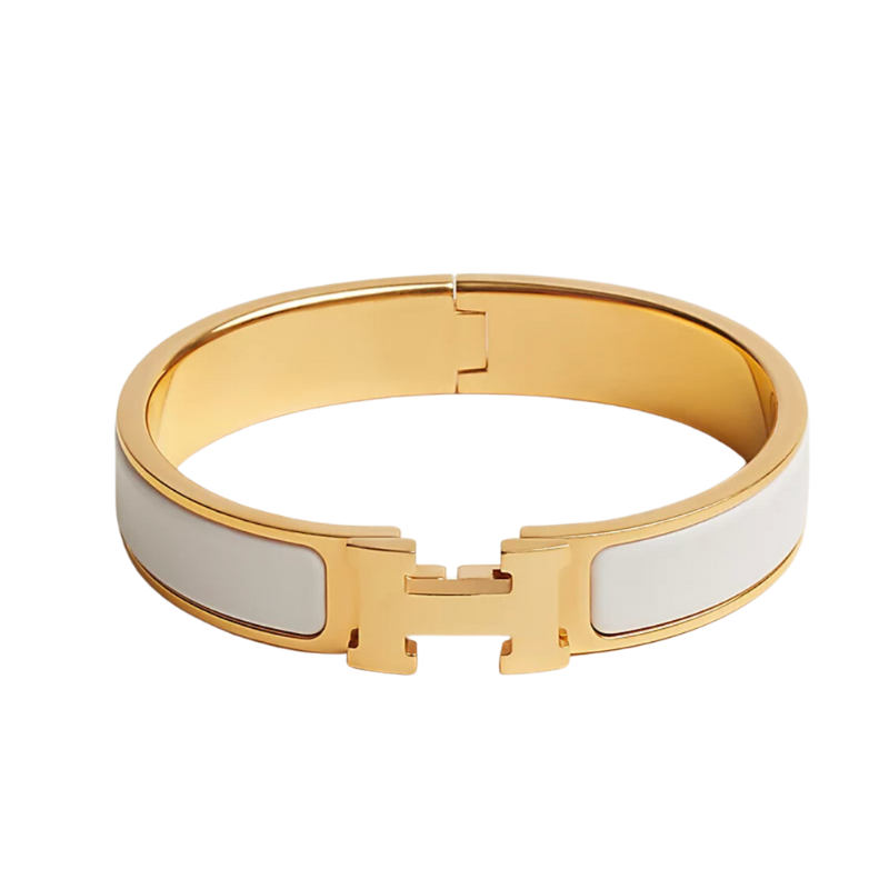 Klassisches H Armreif – Weißgold