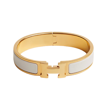 Klassisches H Armreif – Weißgold