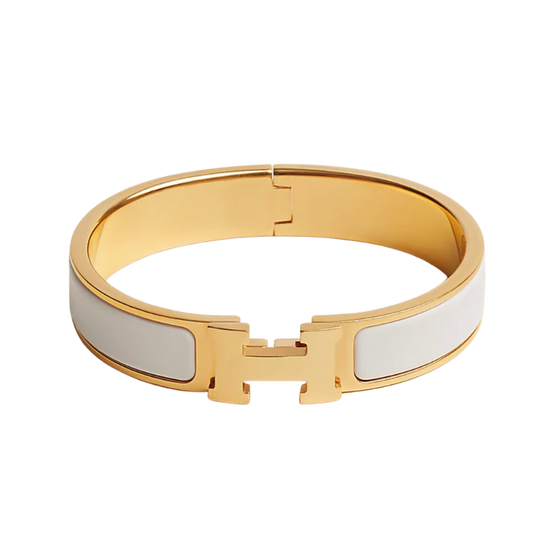 Klassisches H Armreif – Weißgold