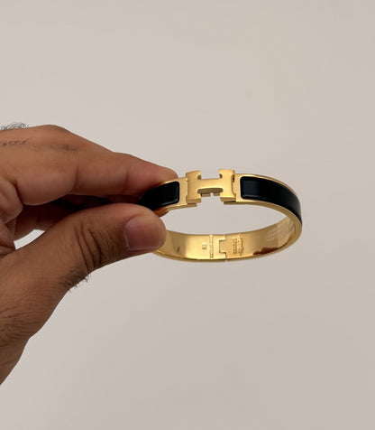 Classic H Bangle Bracelet - Black Gold