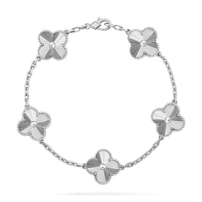 Armband mit fünf Kleeblatt-Motiven - Silber