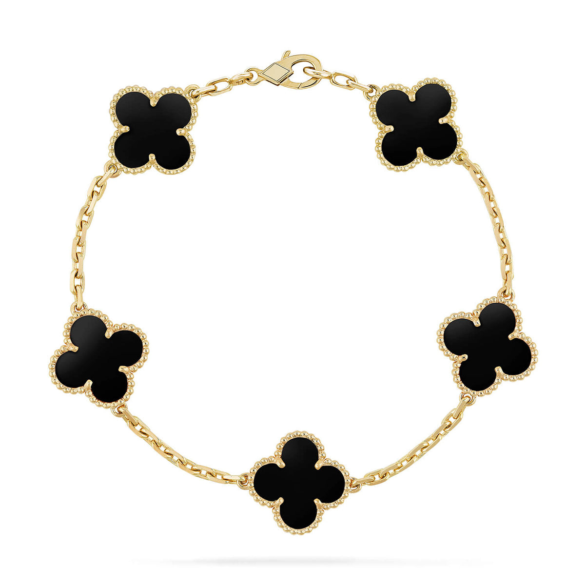 Clover Five Motif Bracelet - Black