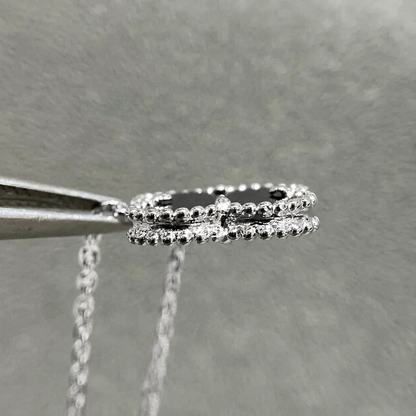 Kleeblatt-Anhänger-Halskette - Schwarzsilber