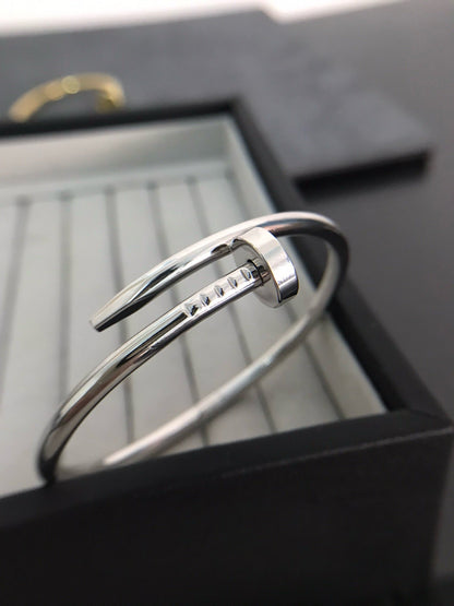Classic Nail Bangle Silver