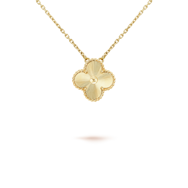 Kleeblatt-Anhänger-Halskette - Gold