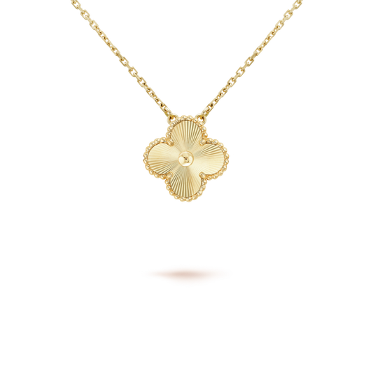 Kleeblatt-Anhänger-Halskette - Gold