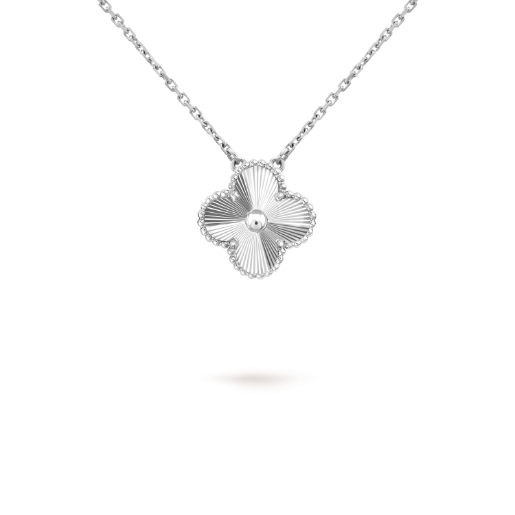 Kleeblatt-Motiv-Halskette – Silber