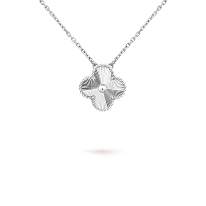 Kleeblatt-Motiv-Halskette – Silber