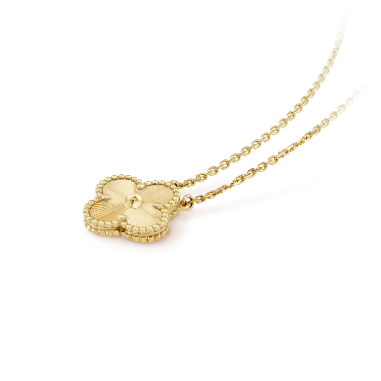 Kleeblatt-Anhänger-Halskette - Gold