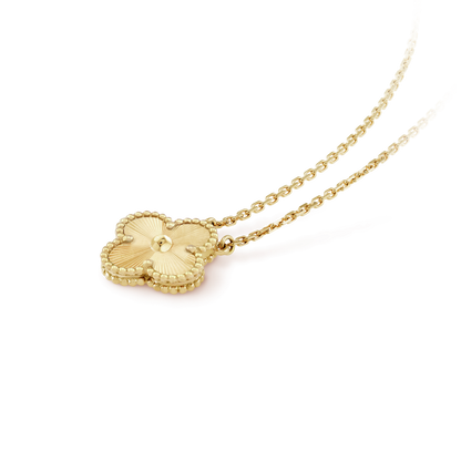 Kleeblatt-Anhänger-Halskette - Gold