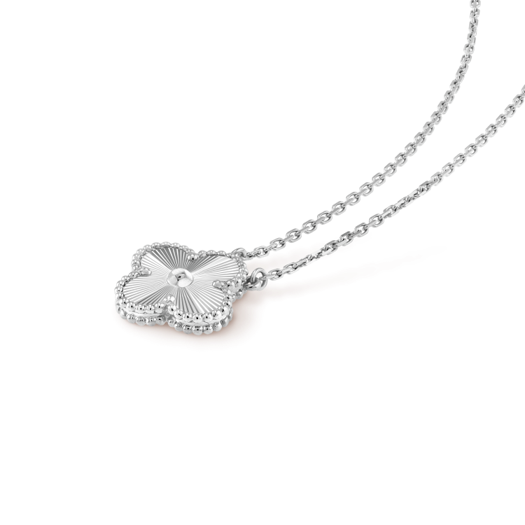 Kleeblatt-Motiv-Halskette – Silber