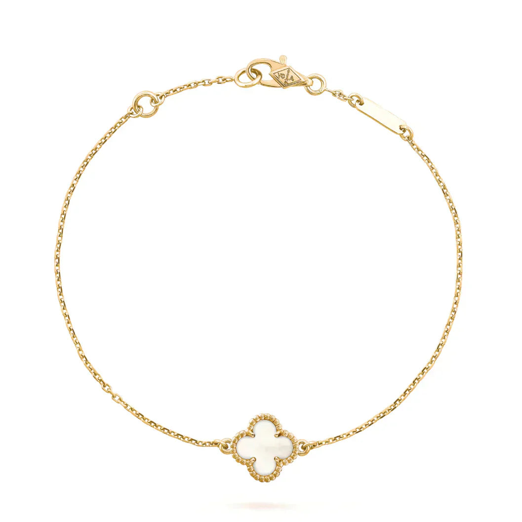 Armband Kleeblatt-Motiv - Weiß