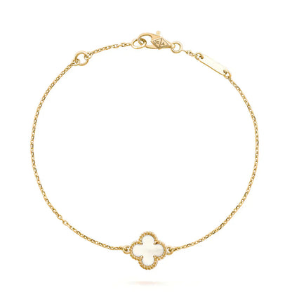 Armband Kleeblatt-Motiv - Weiß