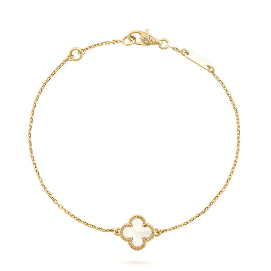 Armband Kleeblatt-Motiv - Weiß