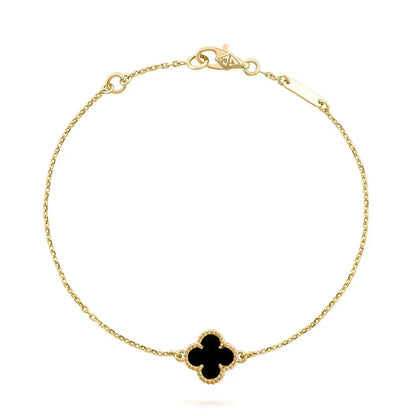 Armband mit Kleeblatt-Motiv - Schwarz